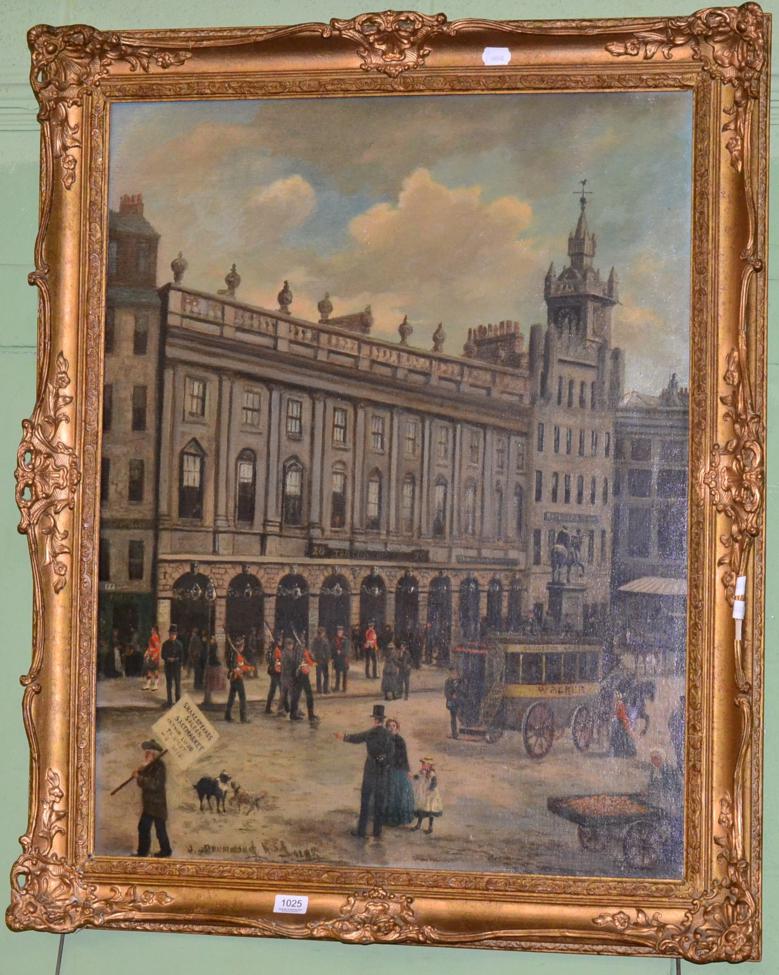 J Drummond (Scottish 19th century school), The Tontine Hotel, Glasgow, oil on canvas, signed and