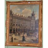 J Drummond (Scottish 19th century school), The Tontine Hotel, Glasgow, oil on canvas, signed and