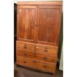 A 19th century oak press cupboard