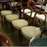 Set of four Victorian rosewood balloon back dining chairs