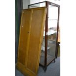 Early 20th century mahogany framed standing shop display cabinet, glazed to the top and all four