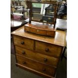 Victorian mahogany four drawer straight fronted chest of drawers; and a Regency mahogany bow fronted