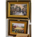 After Thomas Kinkade (American 1958-2012), limited edition canvas prints with hand embellished