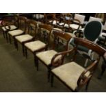 Set of six Victorian mahogany dining chairs including two carvers