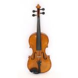 Violin 14'' two piece back, ebony fingerboard, tailpiece and pegs, label reads 'Hermann Wagner Tyrol