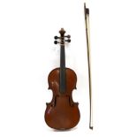 Violin 14 1/8'' two piece back, ebony fingerboard, label reads 'Wolff Bros Violin Manufacturers