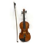 Violin 14.25'' one piece back, label reads 'Charles William Nix, A.D. 1899 no4' another label