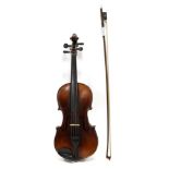 Violin 14 1/4'' two piece back, ebony fingerboard, label reads 'Antonius Stradivarius Cremonensis