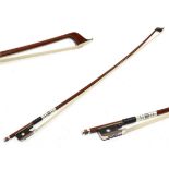 Cello Bow length excluding button 700mm, wood stick, horn frog and band on button and abalone slide