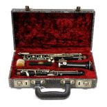 Oboe open ring thumb plate, bell inscription reads 'Console Distributed By Selmer, London, Foreign',