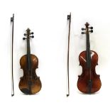 Violin 14.25'' two piece back, has 'HOPE' branded/stamped under button on back believed to