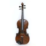 Violin 14'' two piece back, ebony fingerboard and tailpiece, cased with bowShows no signs of