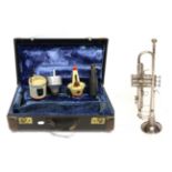 Vincent Bach Stradivarius Model 25 Trumpet in silverplate, with Jet-Tone T3A mouthpiece, various