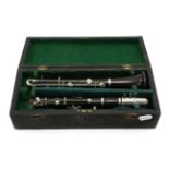 Boosey & Co Simple System Clarinet, stamped 'Boosey & Co Makers, London 18647L.P.', barrel and