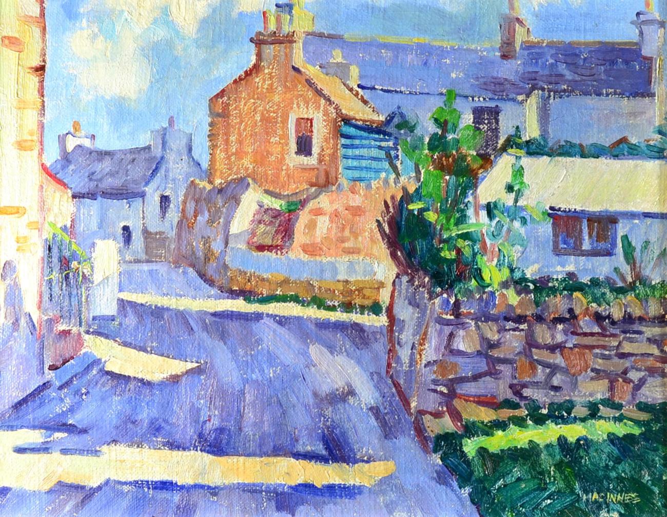 Ian MacInnes (b.1922) Scottish ''East Nueck'' Signed, oil on canvas, 33.5cm by 43.5cm