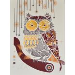 Graham Carter (Contemporary) ''Cirque de Bird'' Owl Formation Signed and numbered 26/100, silkscreen