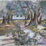 Tony Brummell Smith (b.1949) ''Olive trees of Gethsemane, Jerusalem'' 1999 Signed, inscribed