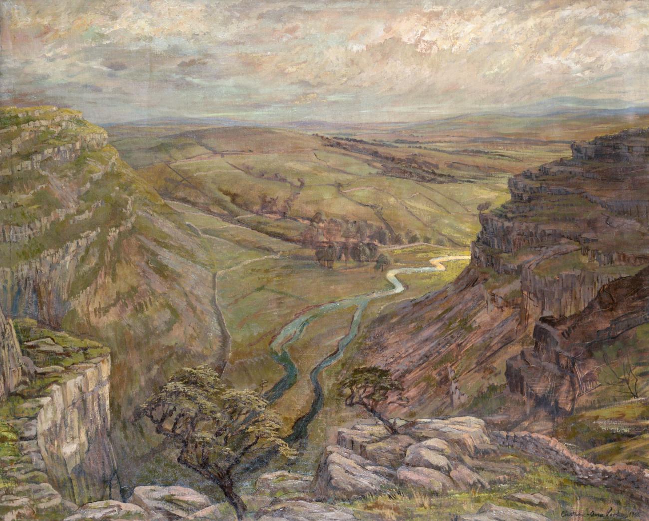 Constance-Anne Parker (1921-2016) Gordale Scar Signed and dated 1955, oil on canvas, with a