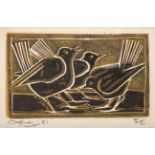 Geoffrey Key (b.1946) Three birds Signed in pencil and dated (19)81, numbered 5/31, woodblock print,