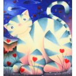 After Mackenzie Thorpe (b.1956) ''Love Cat'' Signed, inscribed and numbered 373/395, silkscreen,