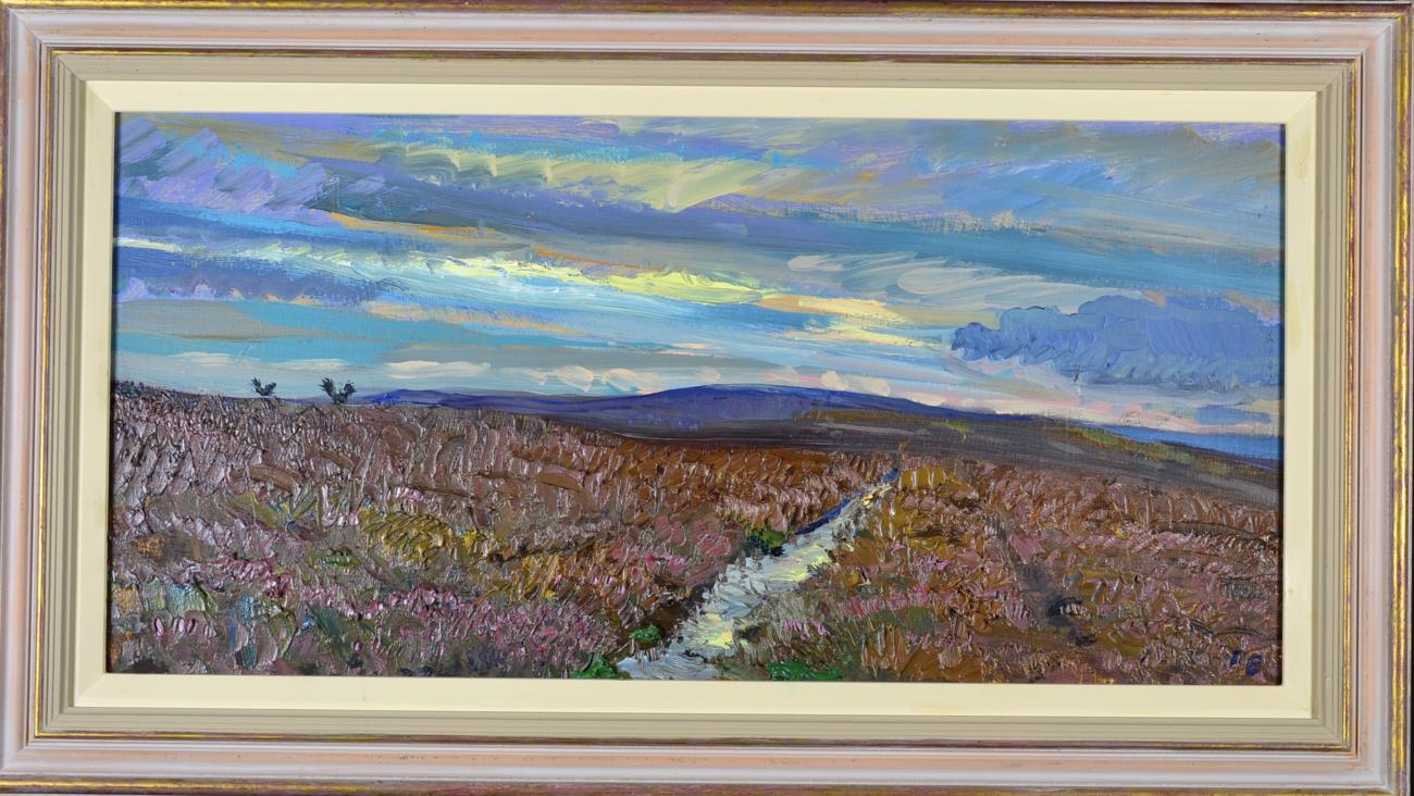 Piers Browne (b.1949) ''September Dusk, Grouse Returning to Roost'' Initialled, inscribed and