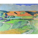 Eric James Mellon (1925-2014) ''View of the South Downs from Houghton, West Sussex'' Signed,