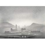 Trevor Grimshaw (1947-2001) Factories in landscape Signed, pencil, 25cm by 35cm See illustration