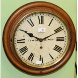 An oak cased wall timepiece, dial signed Taylor, Ripon