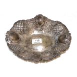 A late Victorian pierced silver oval dish, Chester 18867.3ozt