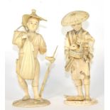 Two Japanese Meiji period ivory okimonos of fishermen (a.f.)