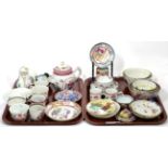 A collection of Chinese Qing Long porcelain including tea pot, tea bowls, saucers etc