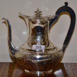A Victorian silver coffee pot, Goldsmiths & Silversmiths (Gibson & Langman), London 1896, 22cm high,