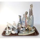 Ten Lladro figures (some a.f.)