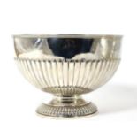 A silver pedestal [punch bowl, William Hutton & Sons, London, date indistinct, 23.5cm diameter, 19.