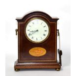 An Edwardian inlaid mantel timepiece