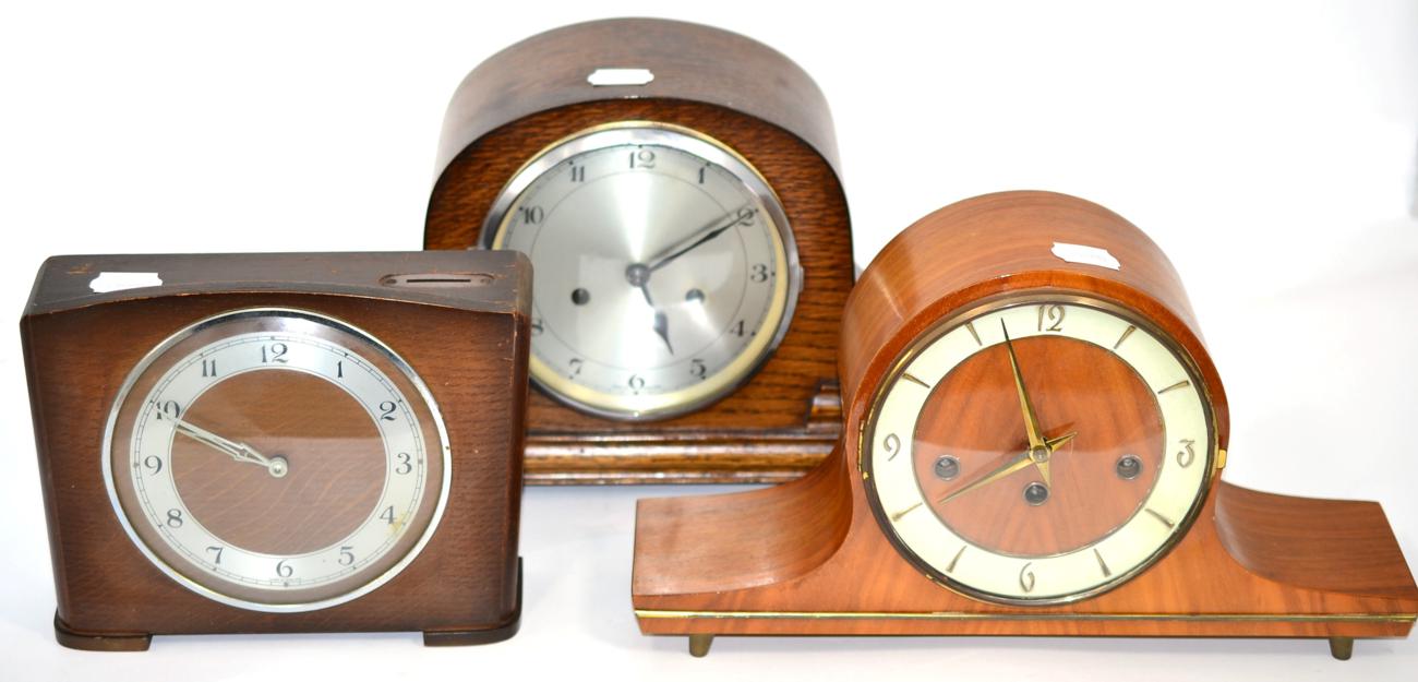 Three early 20th century mantel timepieces