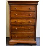 An Havanna Hardwood Chest of Drawers, retailed by Barker & Stonehouse, circa 2007, with a cushion