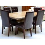 An Italian Galaxy Granite Rectangular Dining Table, retailed by Barker & Stonehouse, of