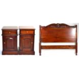 A Pair of Reproduction Hardwood Bedside Cabinets, retailed by Barker & Stonehouse, circa 1998,