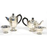 A four piece silver tea and coffee set, Edward Viner, mid 20th century