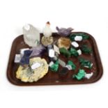 Assorted semi precious carved animals and birds (qty)