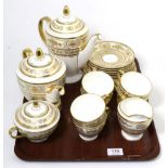 Minton tea service for six in gold Argyle pattern