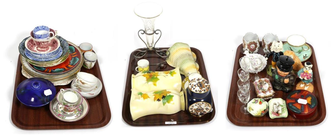 Decorative ceramics, including Doulton and Beswick (three trays)