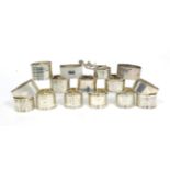A group of sixteen assorted silver napkin rings, 12.5ozt