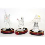 Three Swarovski crystal figures from the Masquerade Collection, 'Pierrot', 'Columbine' and '