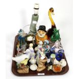 Various ceramics and glass including Royal Doulton Marie and Babie figures; two Beswick birds;