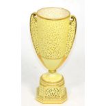 Grainger & Co Worcester reticulated pedestal vase Image is a true representation of colour. Some