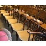 A set of six Victorian mahogany salon chairs and one other mahogany salon chair (7)