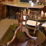 A late 18th century and later mahogany tripod table