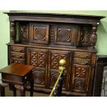 A large French oak court cupboard